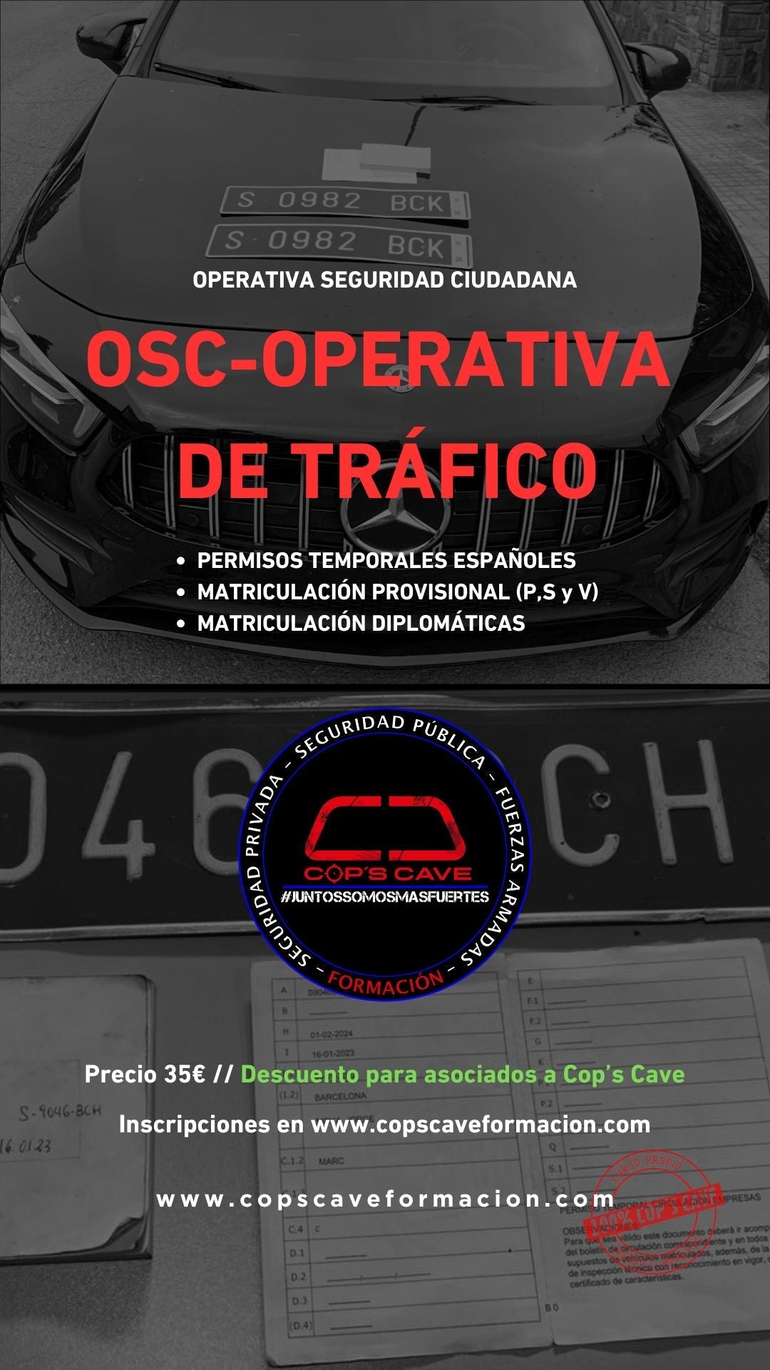 Operativa de trafico, permisos temporales y matriculaciones nacionales y diplomaticas